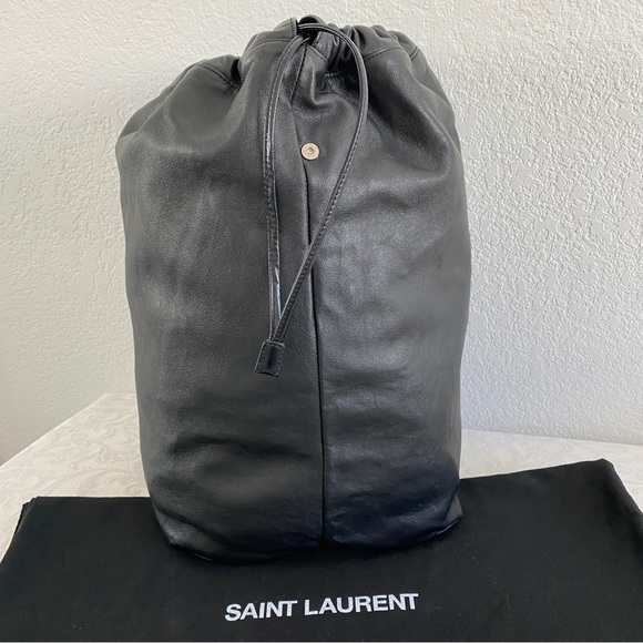 BLACK SAINT LAURENT LARGE TEDDY BUCKET BAG - Picture 7 of 15